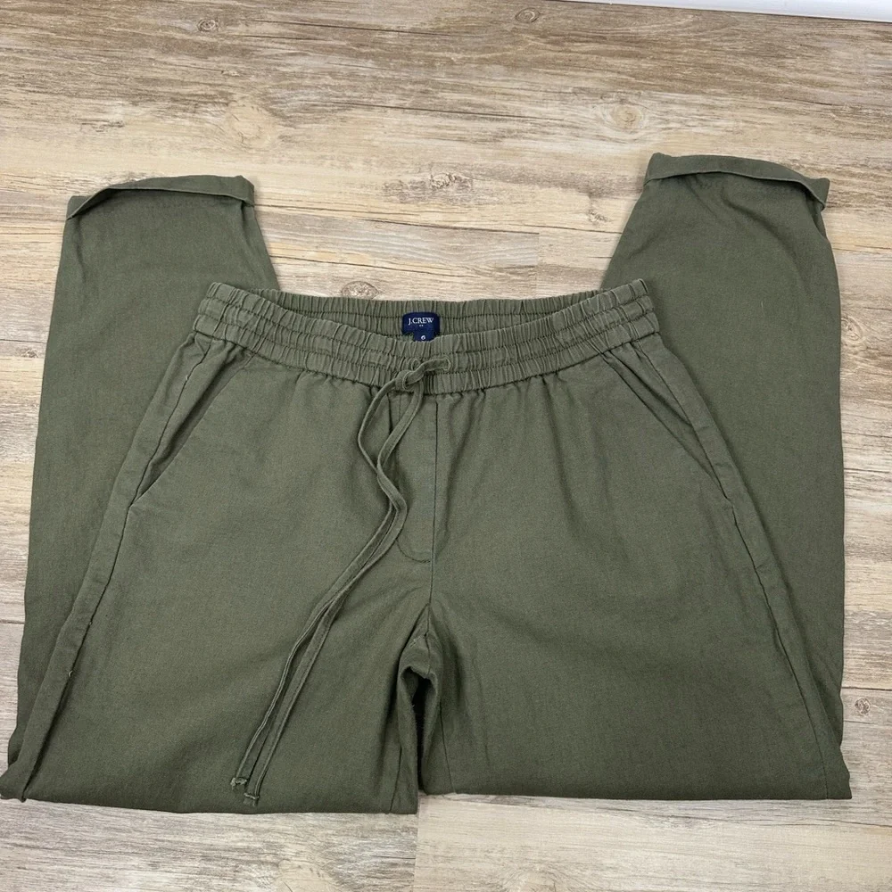 J. Crew Olive Pull On Cuffed Ankle Jogger Pants Size 6
